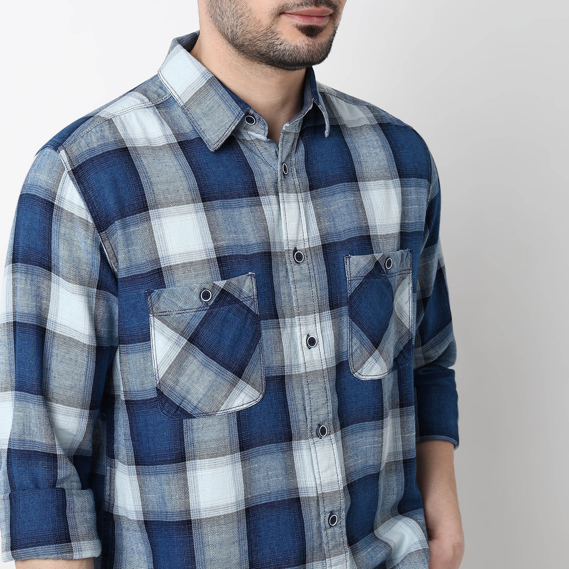 Cruiser Regular Indigo Checkered Shirt