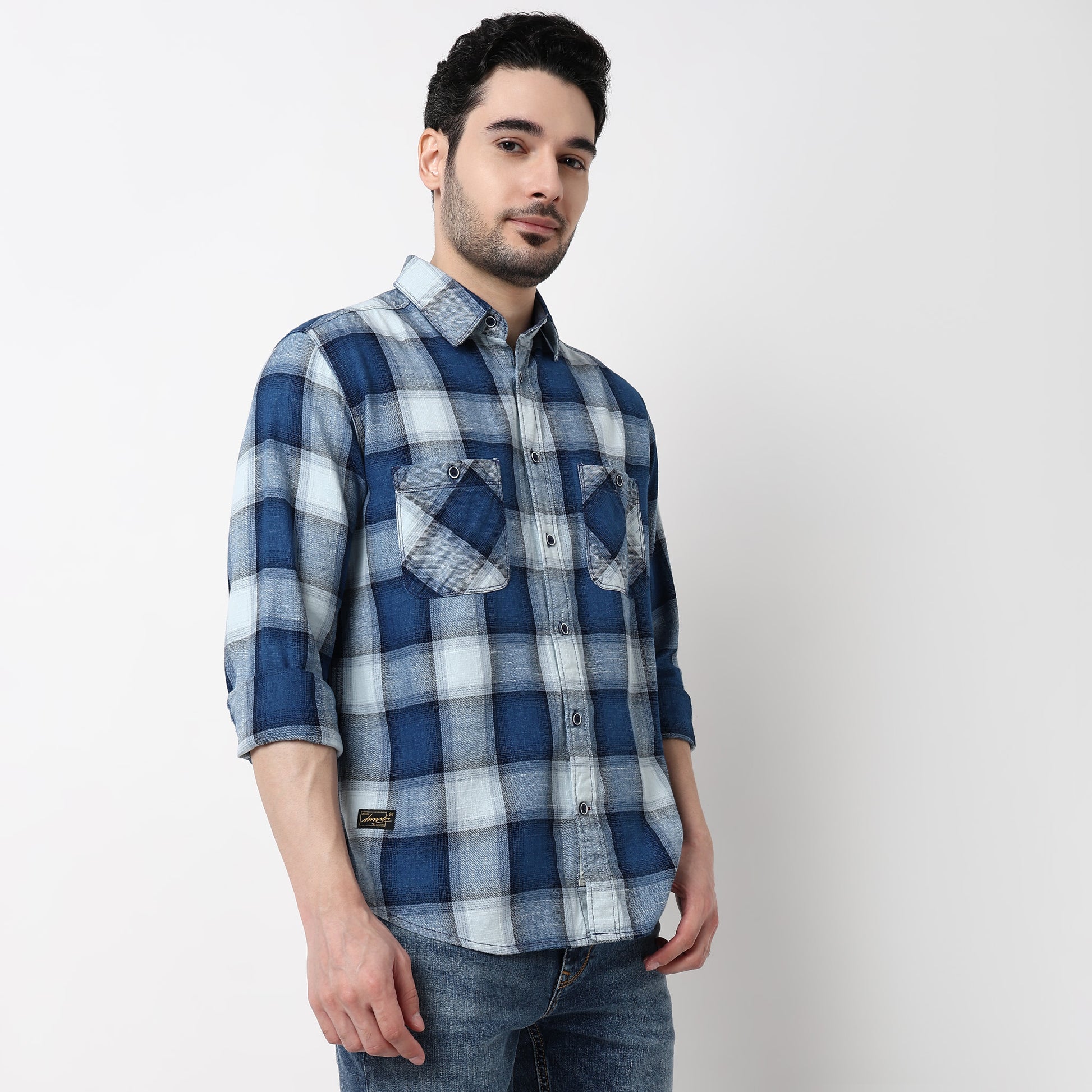 Cruiser Regular Indigo Checkered Shirt
