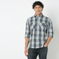Collar Full Sleeve Checkered Shirt