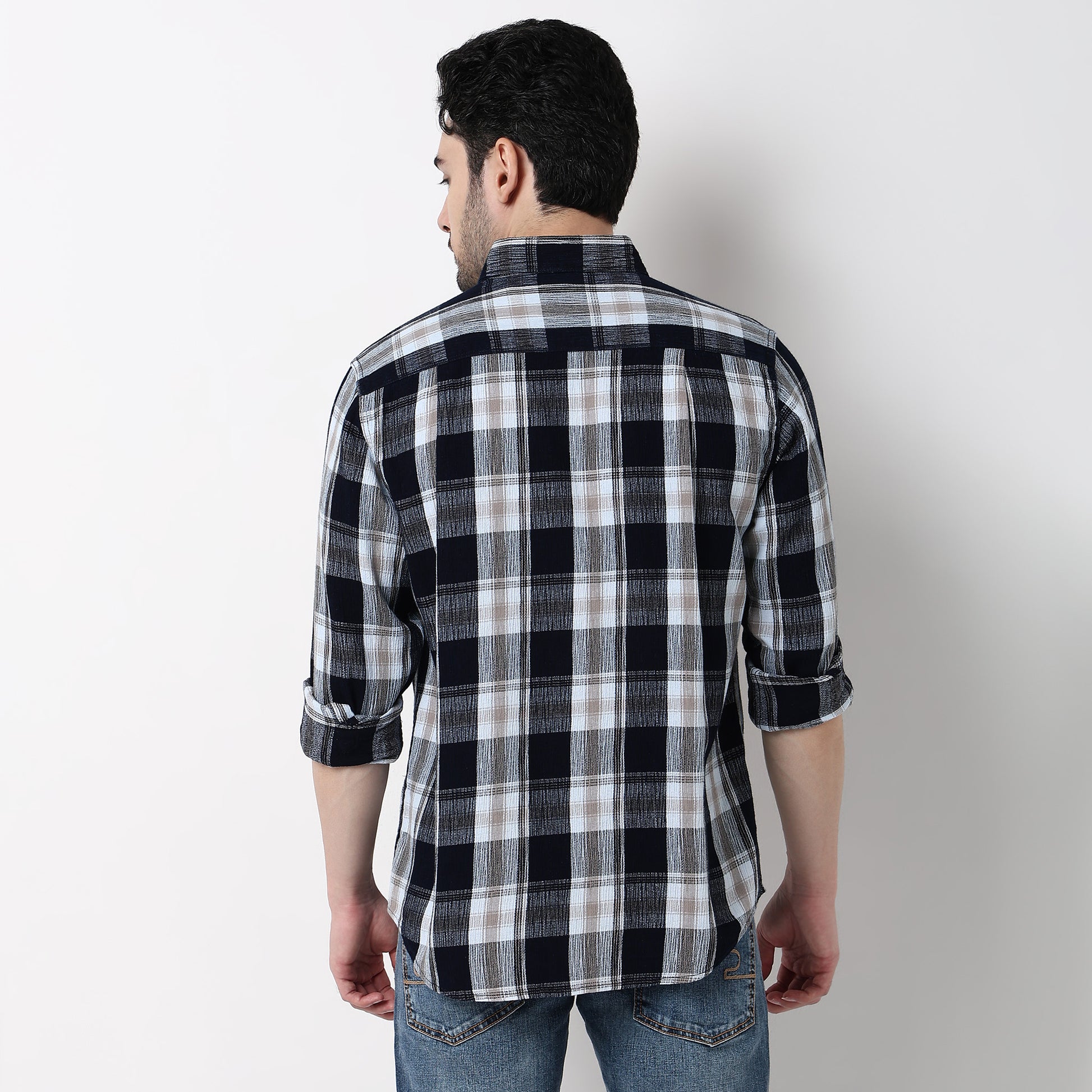 Cruiser Regular Indigo Checkered Shirt