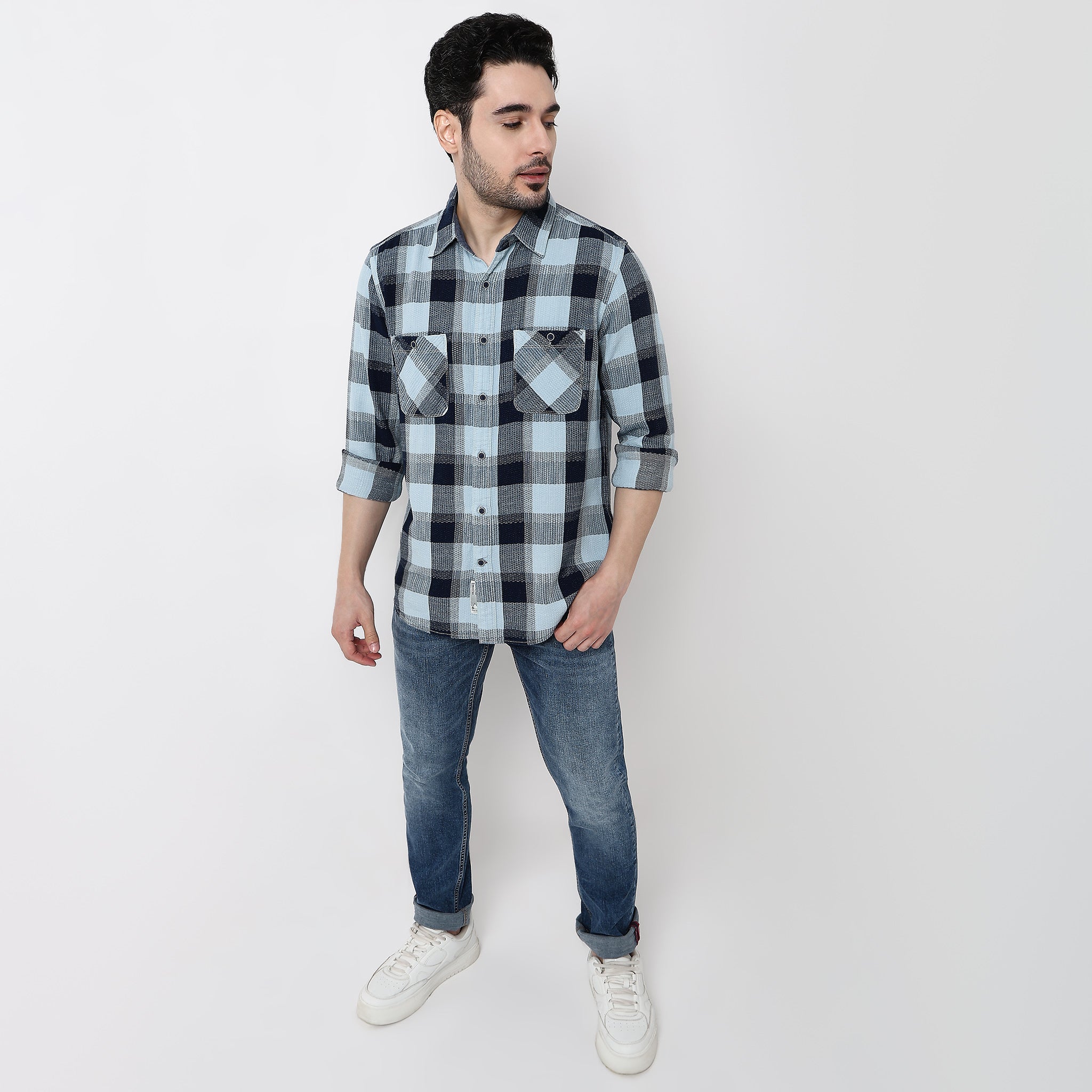 Cruiser Regular Indigo Checkered Shirt