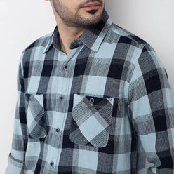 Cruiser Regular Indigo Checkered Shirt