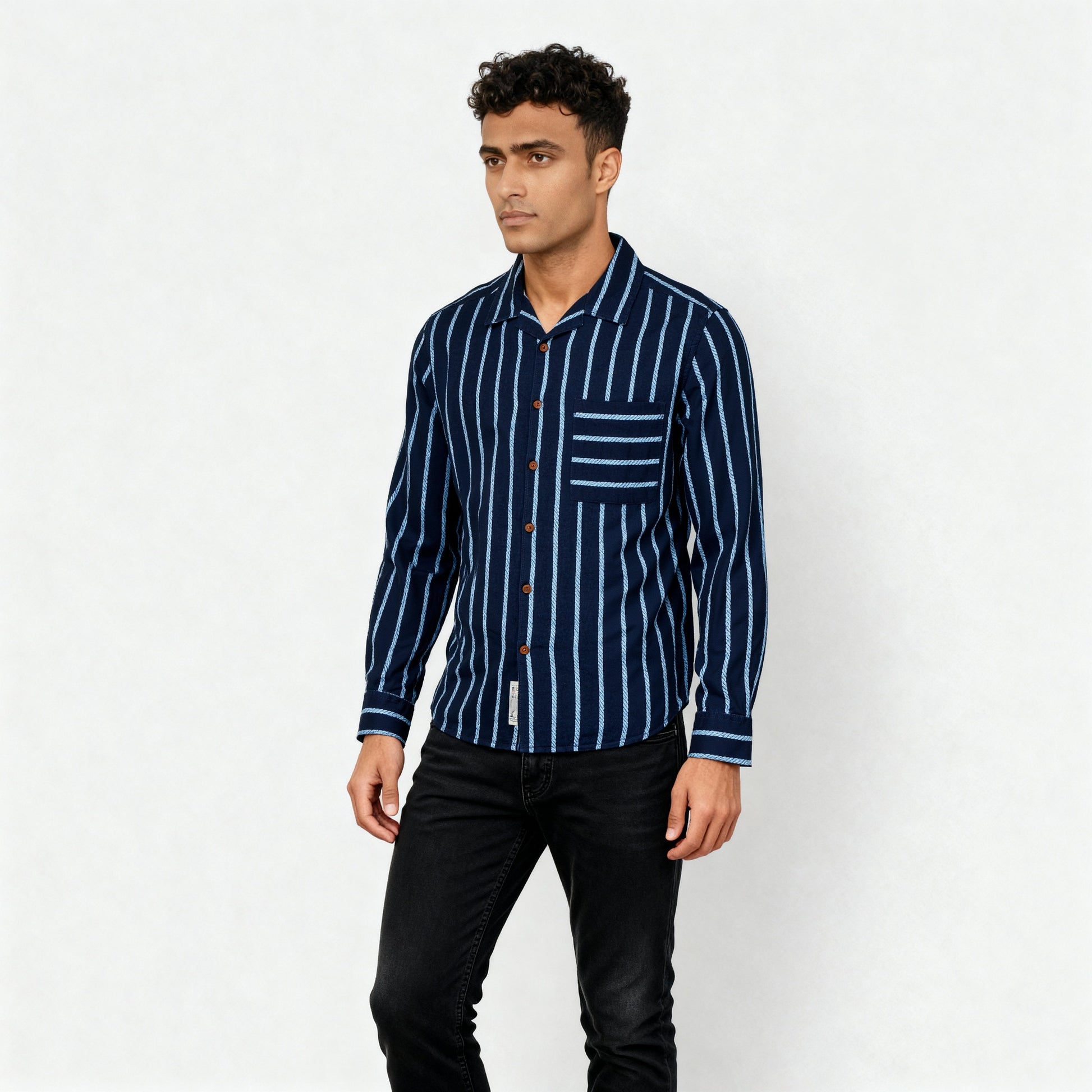 Cotton Striped Cruiser Shirt