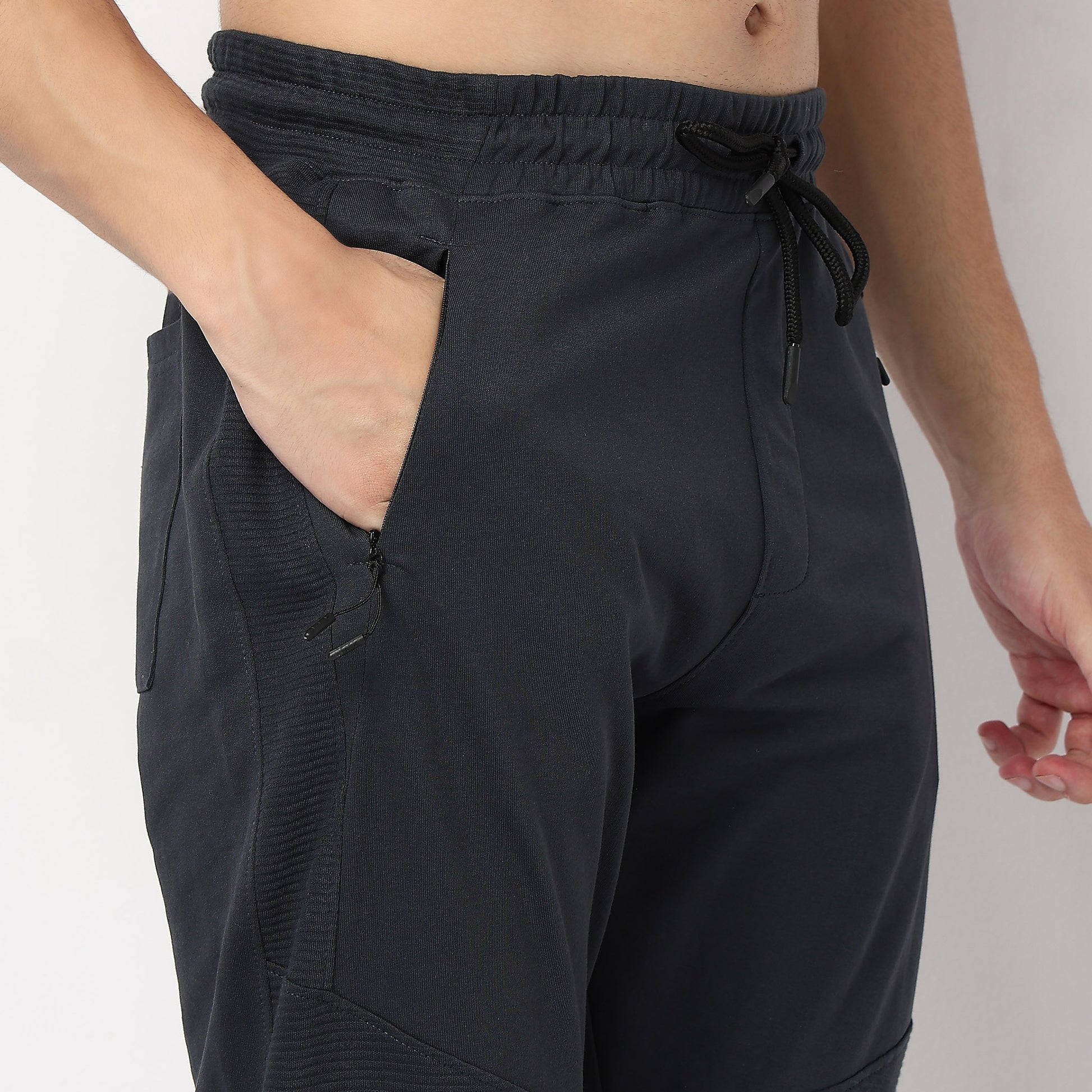 Modern Explorer Stretchable with Ribbed Panel Moto Joggers