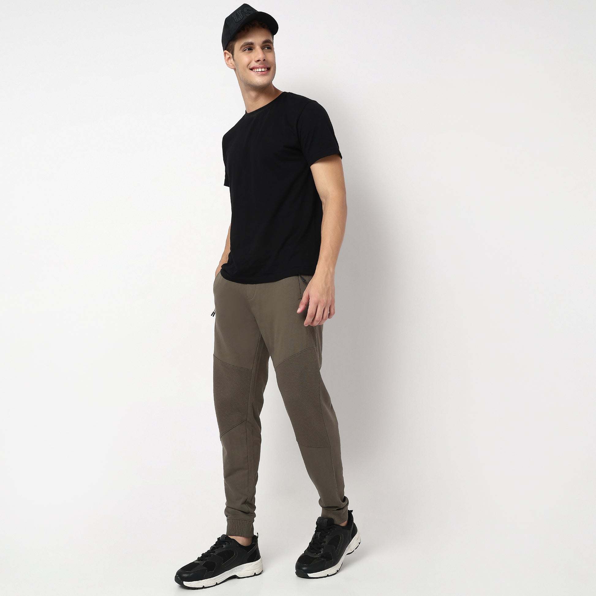 Modern Explorer Stretchable with Ribbed Panel Moto Joggers