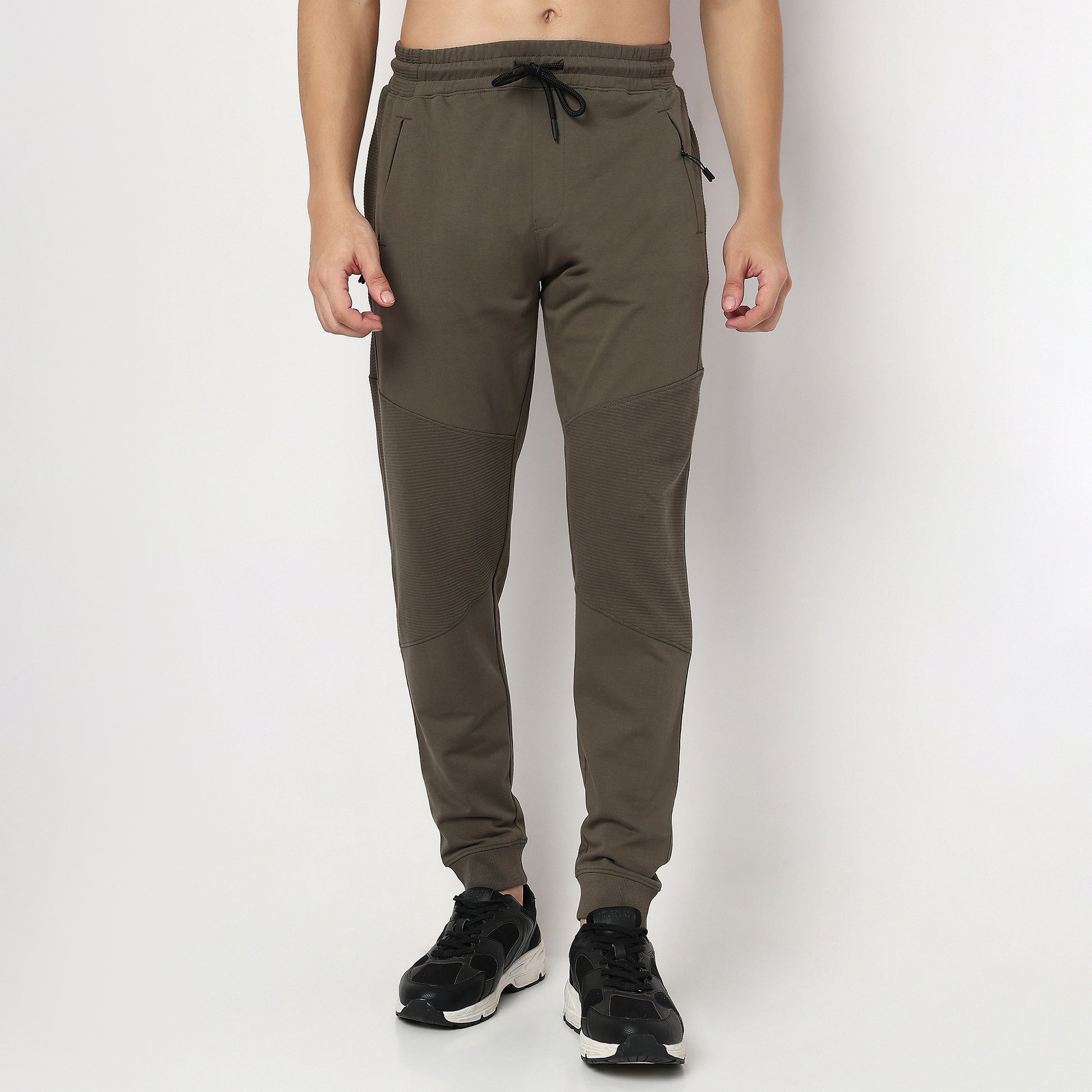 Modern Explorer Stretchable with Ribbed Panel Moto Joggers