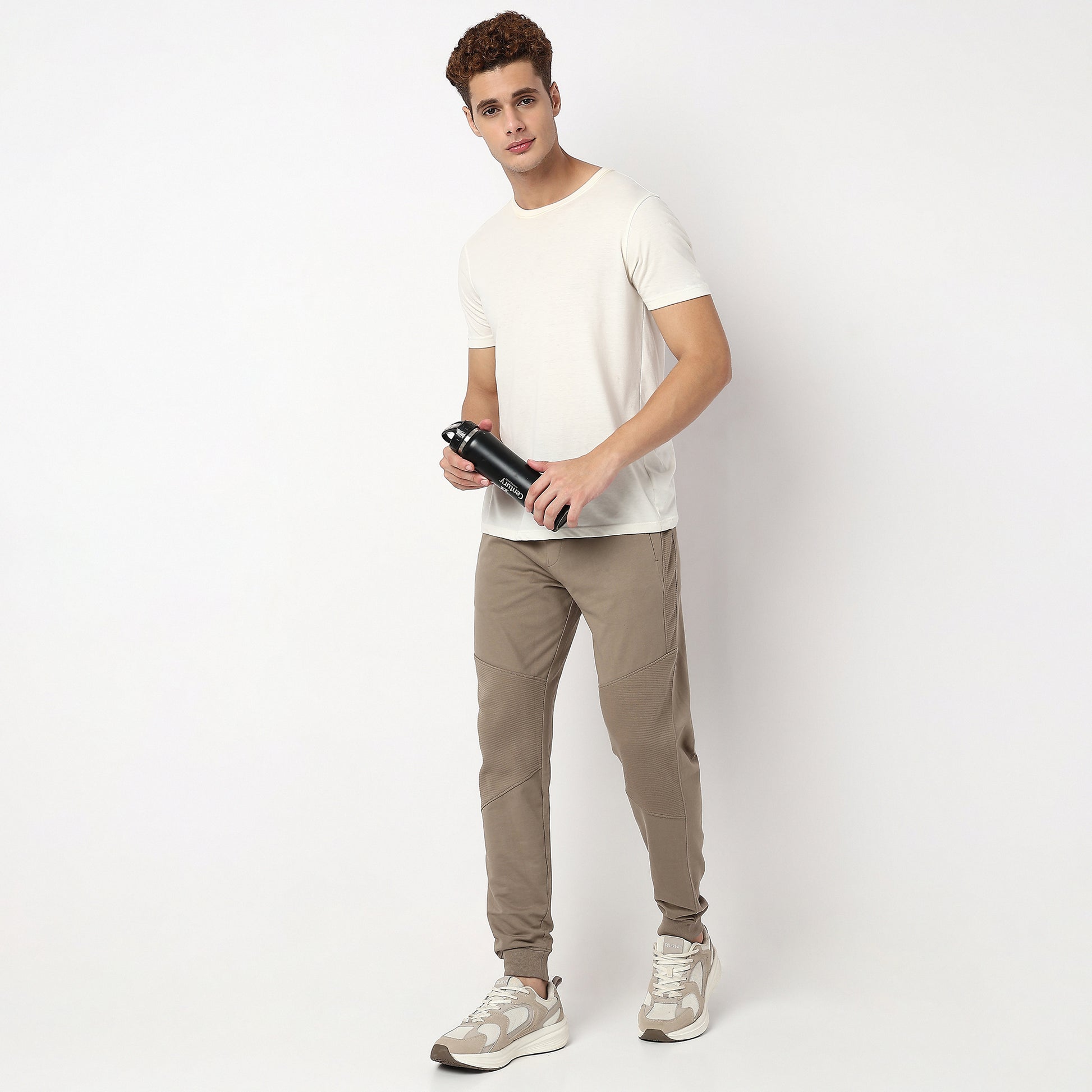 Modern Explorer Stretchable with Ribbed Panel Moto Joggers