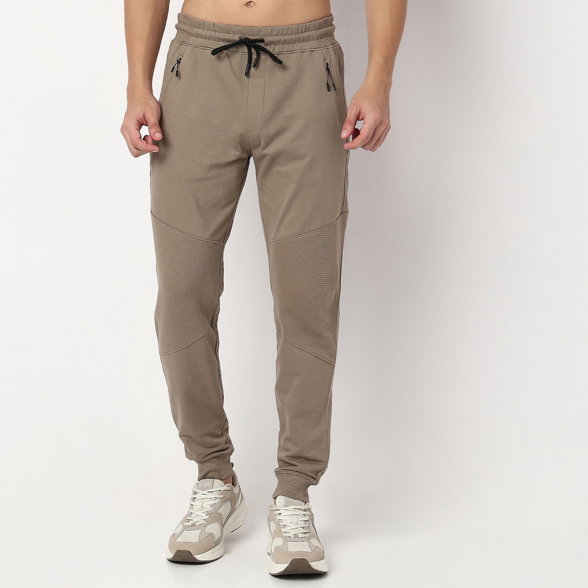 Modern Explorer Stretchable with Ribbed Panel Moto Joggers