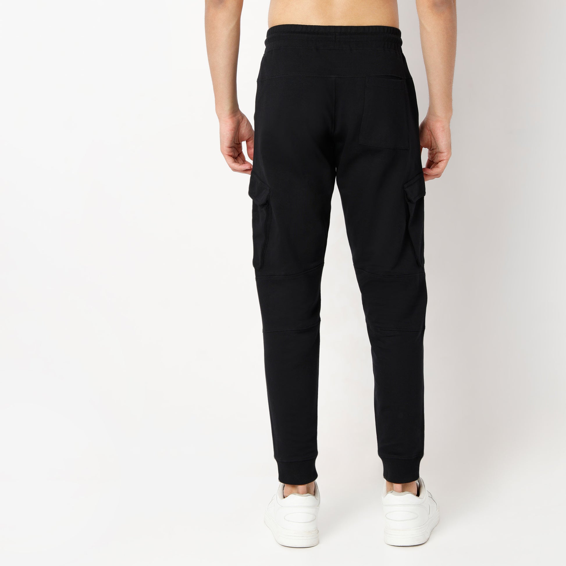 Regular Fit Solid Mid Rise Joggers