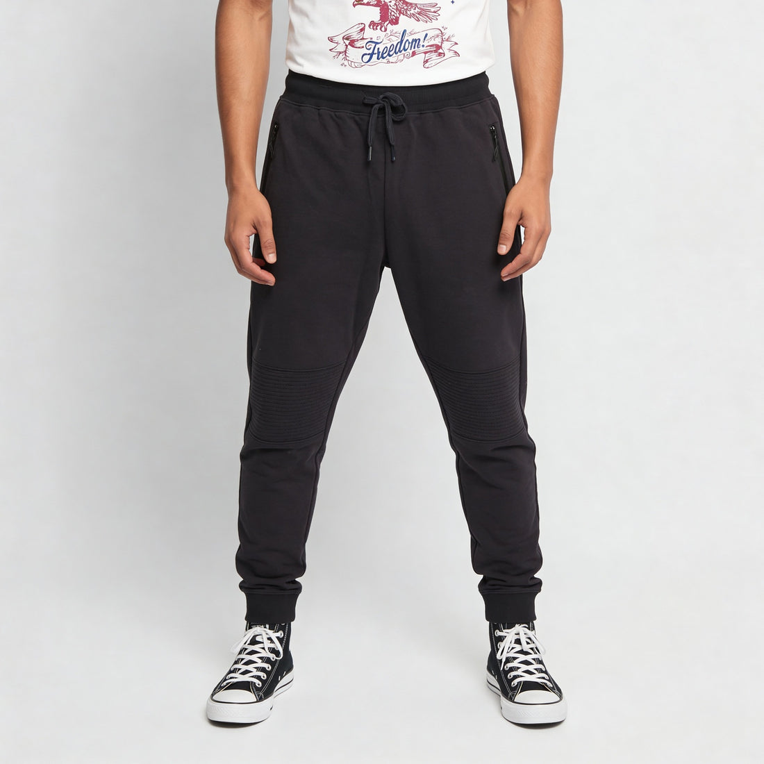 Knitted Solid Moto Jogger