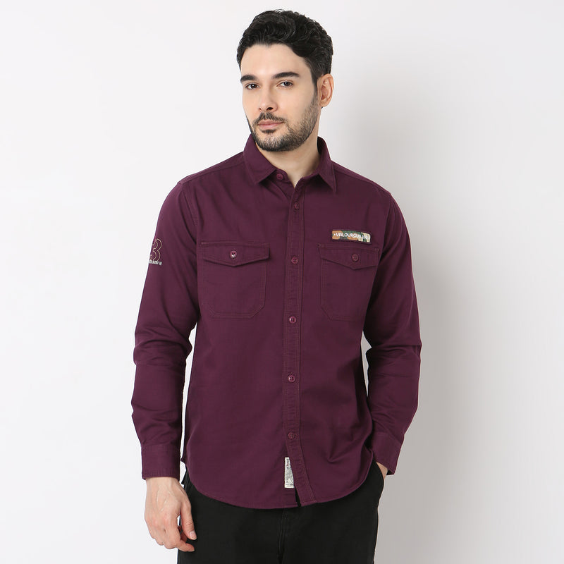 Regular Fit Solid Shirt