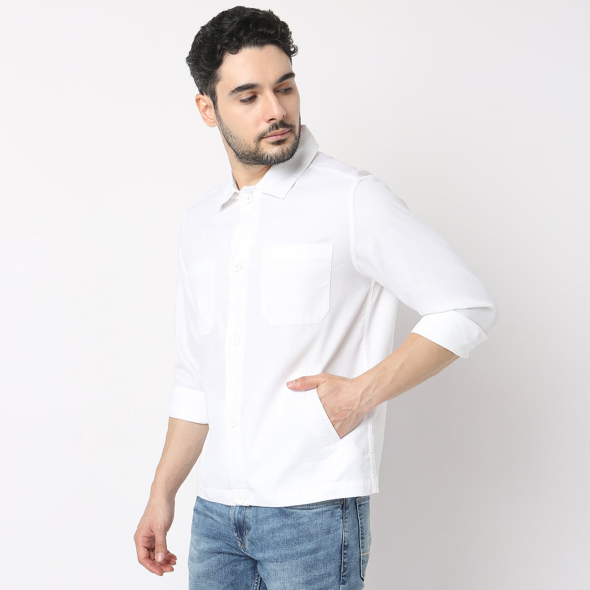 Regular Fit Solid Shirt