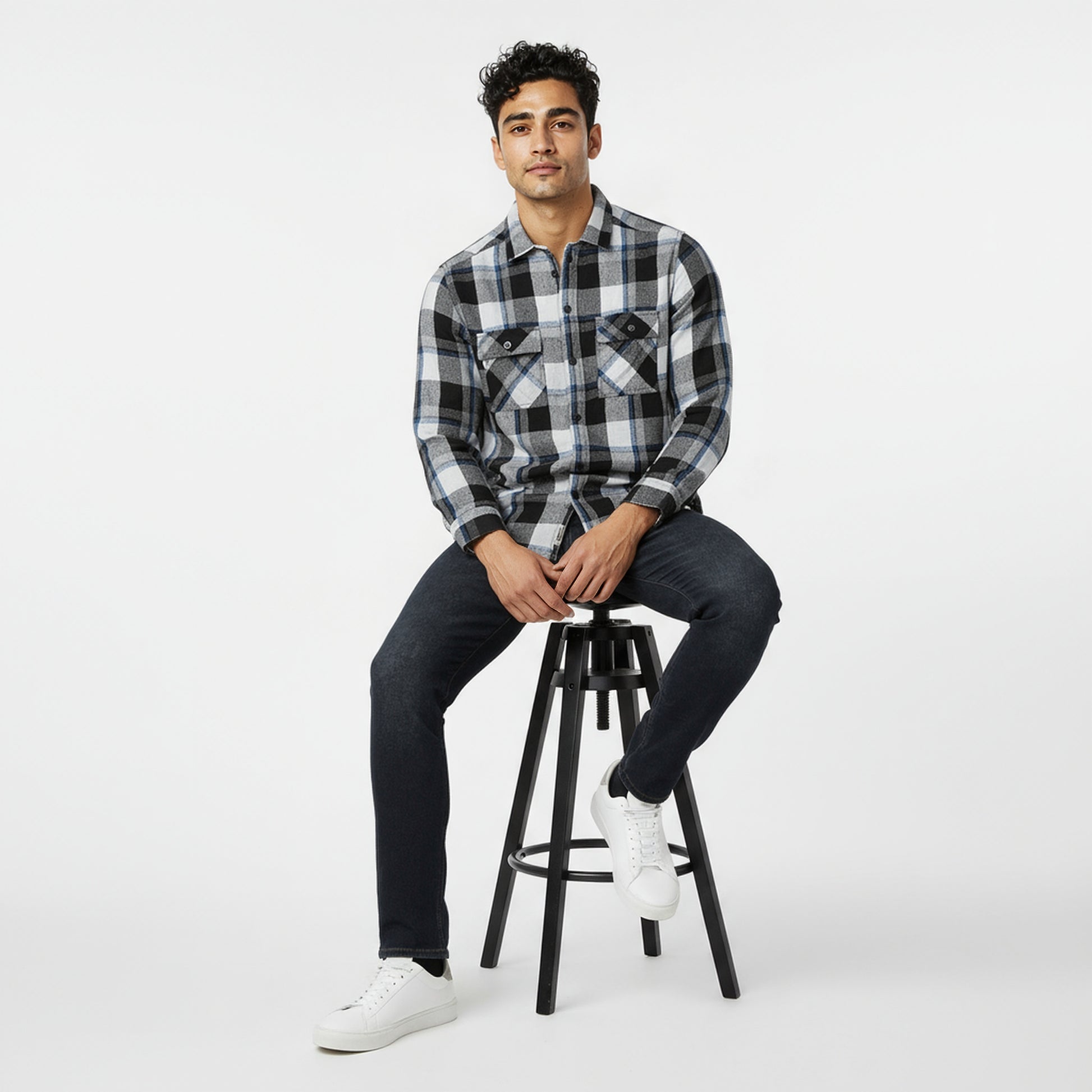 Checkered Cotton Explorer Shacket Shirt