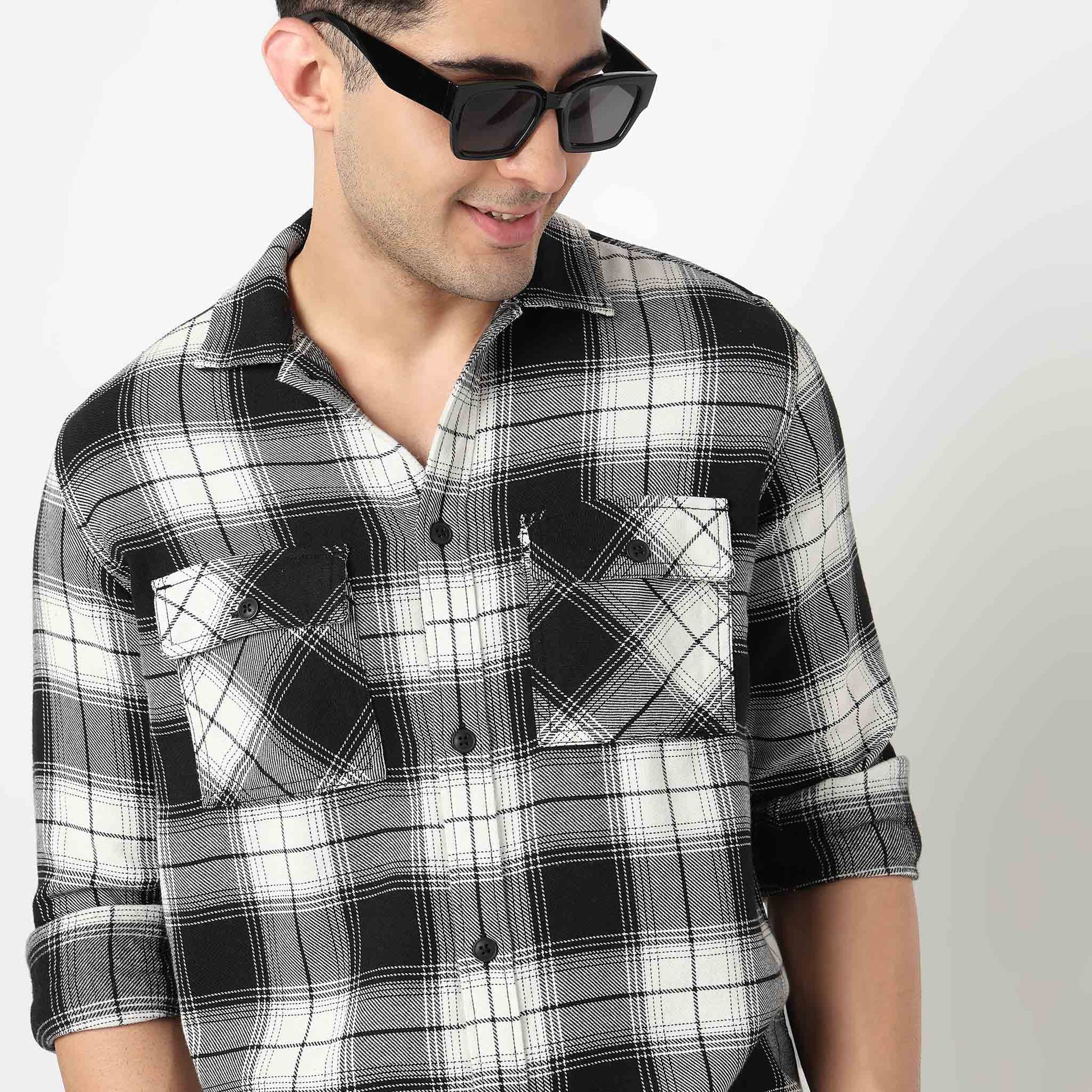 Oversize Checkered Explorer Shacket