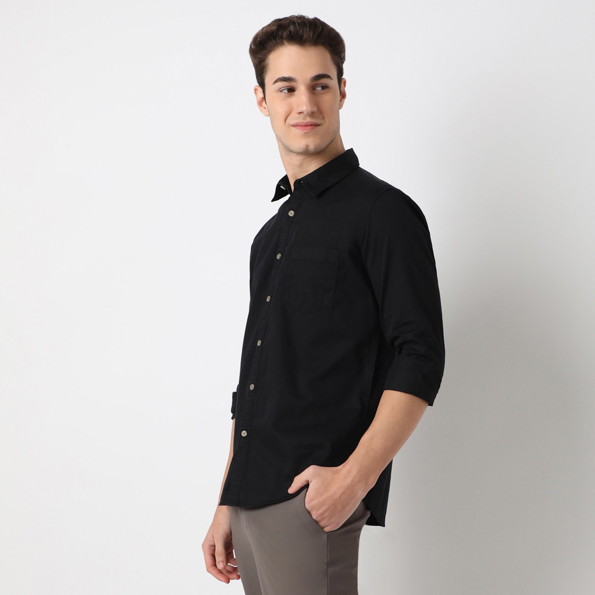 Slim Fit Solid Shirt