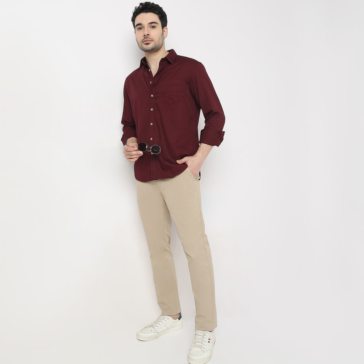 Slim Fit Solid Shirt