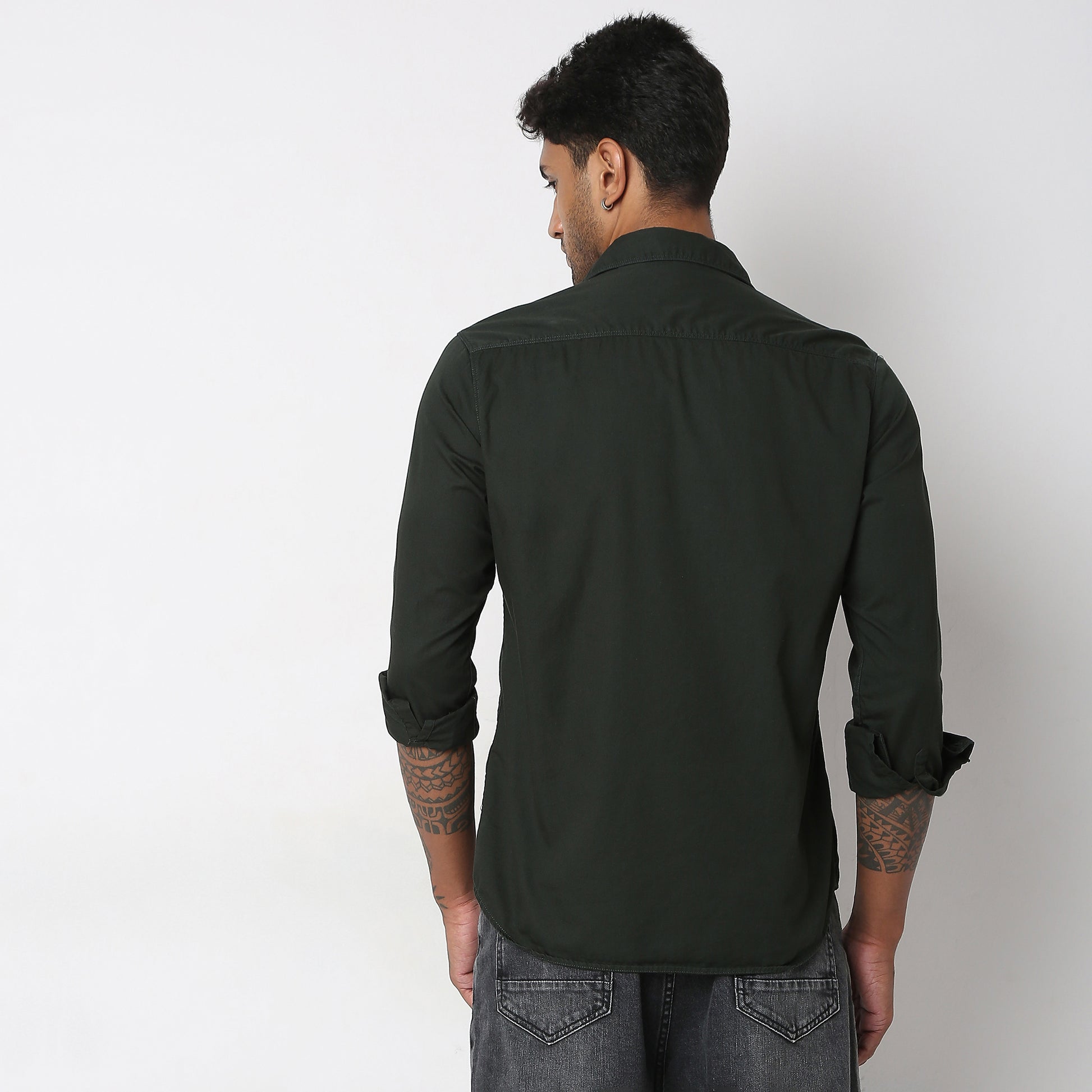 Slim Fit Solid Shirt