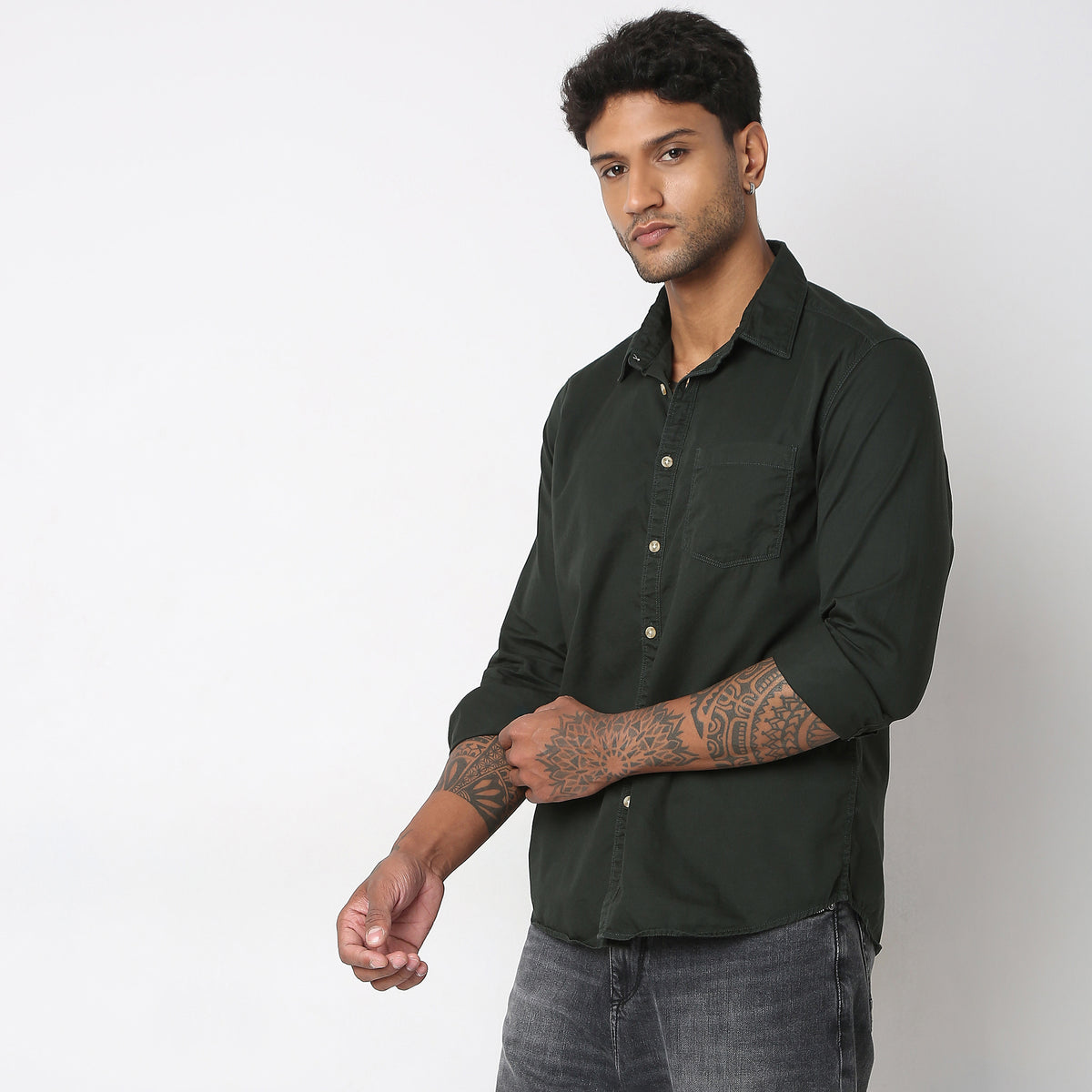 Slim Fit Solid Shirt