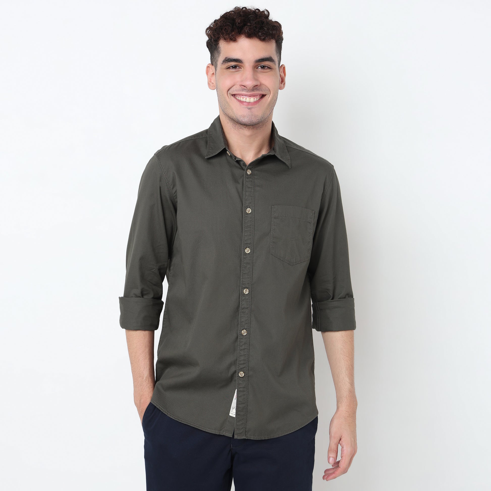 Slim Fit Solid Shirt