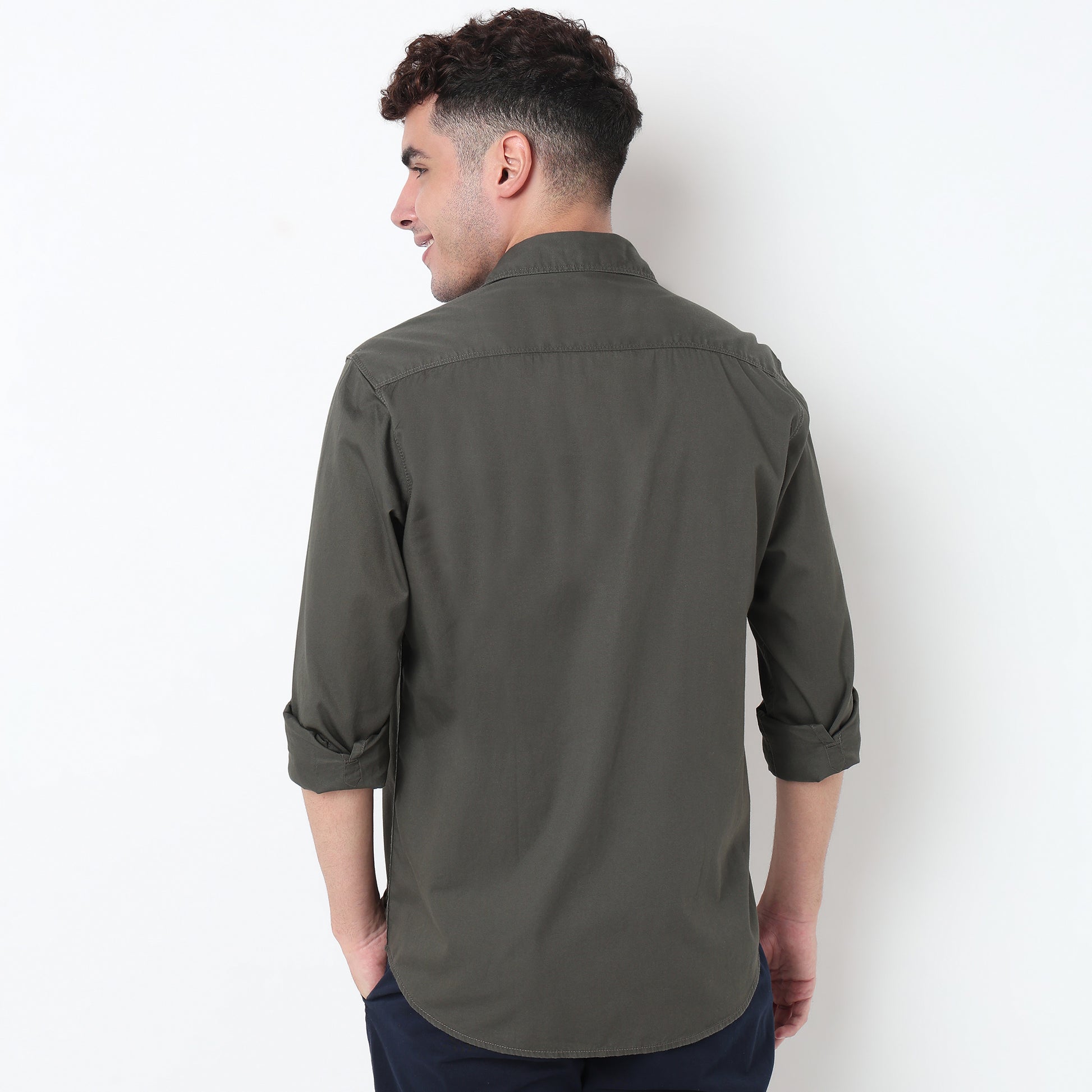 Slim Fit Solid Shirt