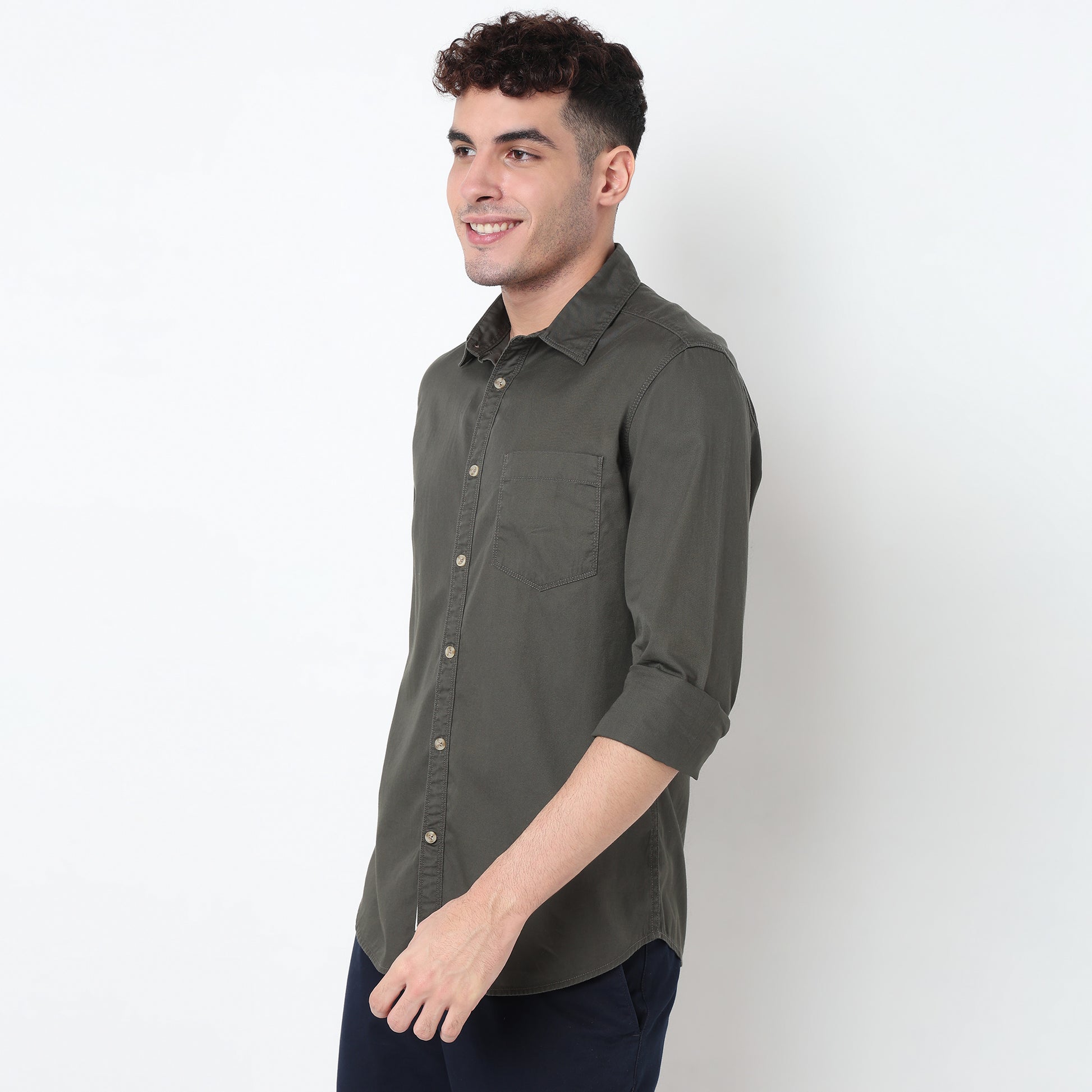 Slim Fit Solid Shirt