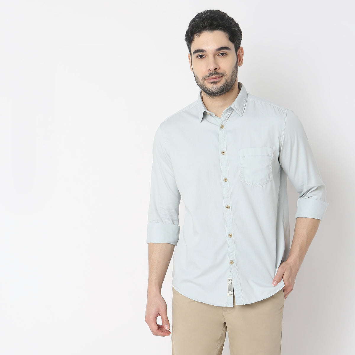 Slim Fit Solid Shirt