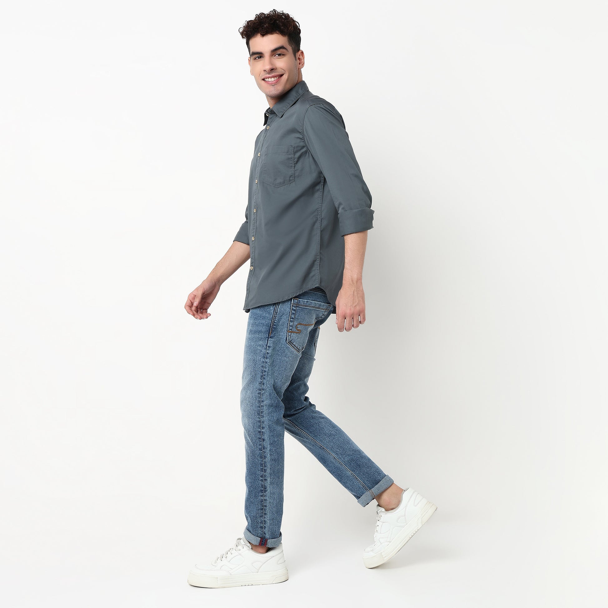 Slim Fit Solid Shirt