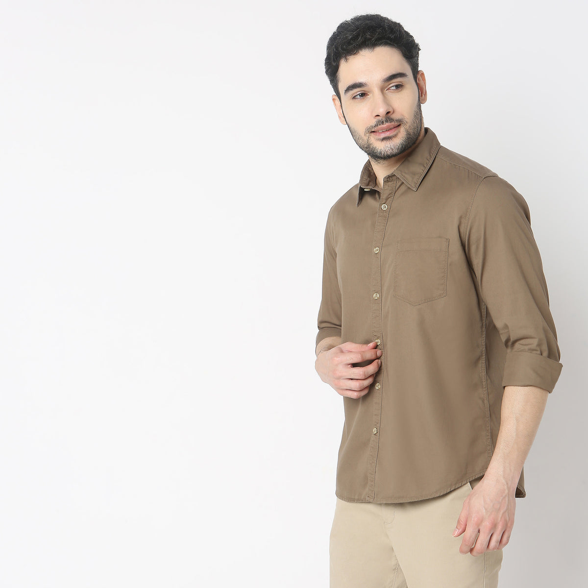 Slim Fit Solid Shirt