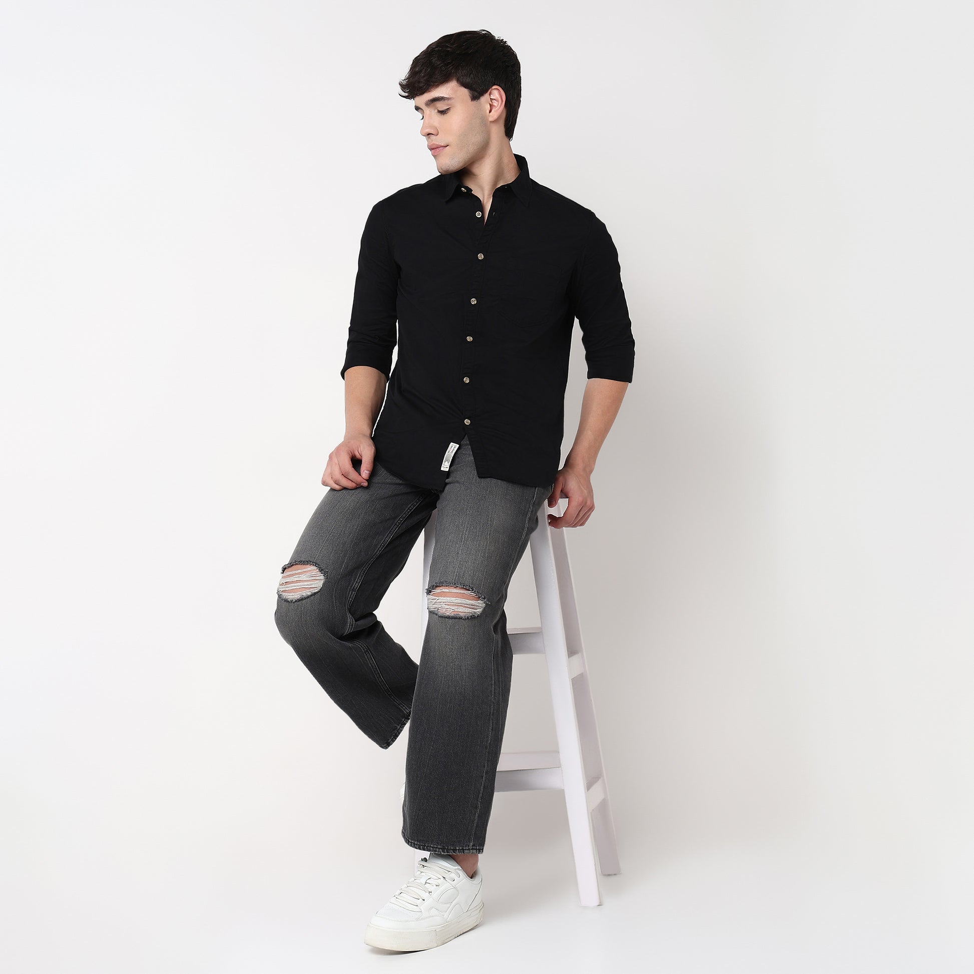 Slim Fit Solid Shirt