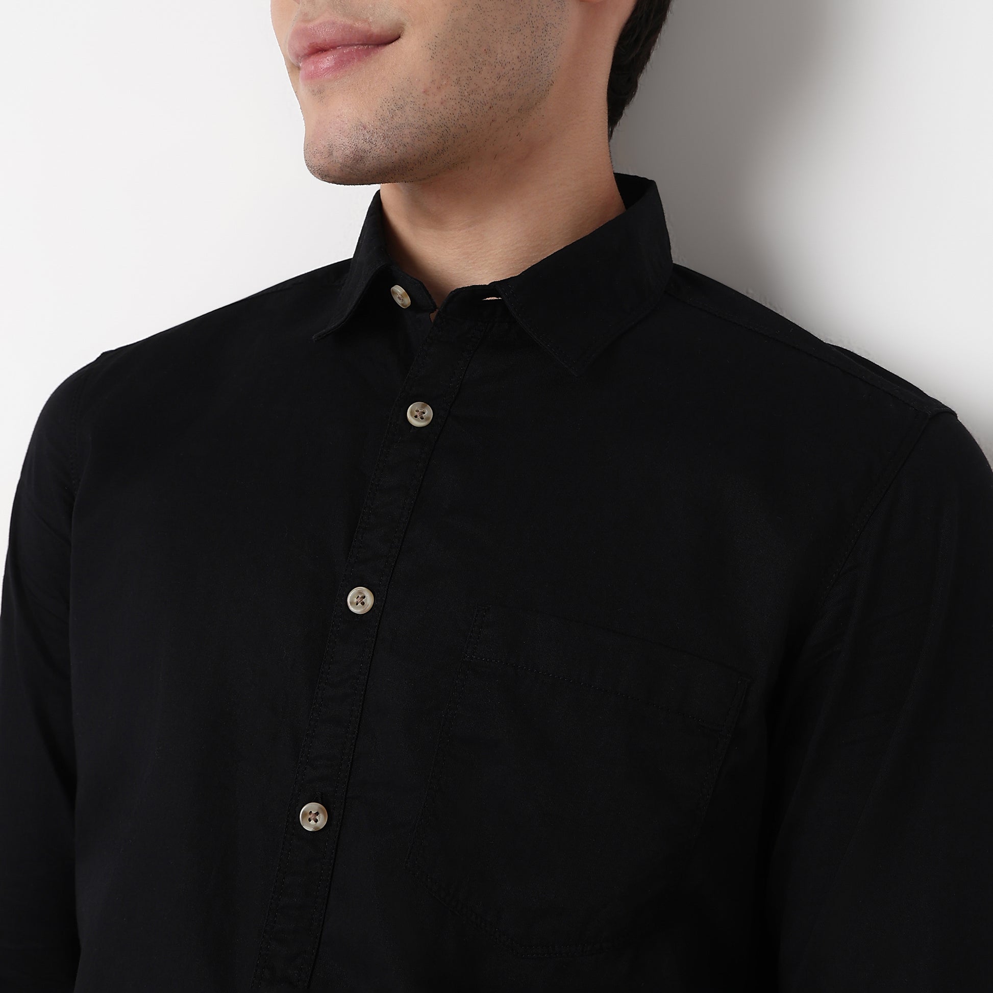 Slim Fit Solid Shirt