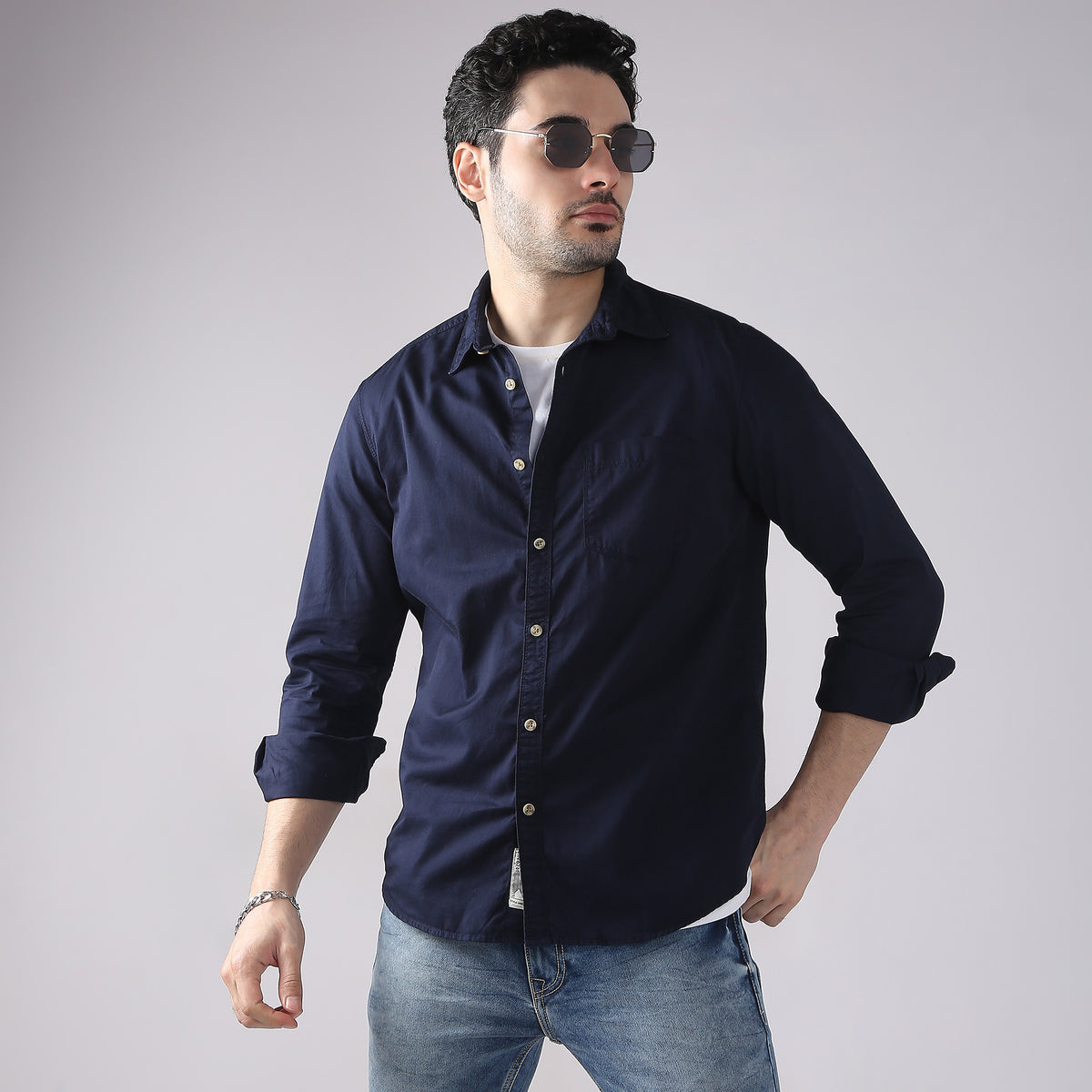 Slim Fit Solid Shirt