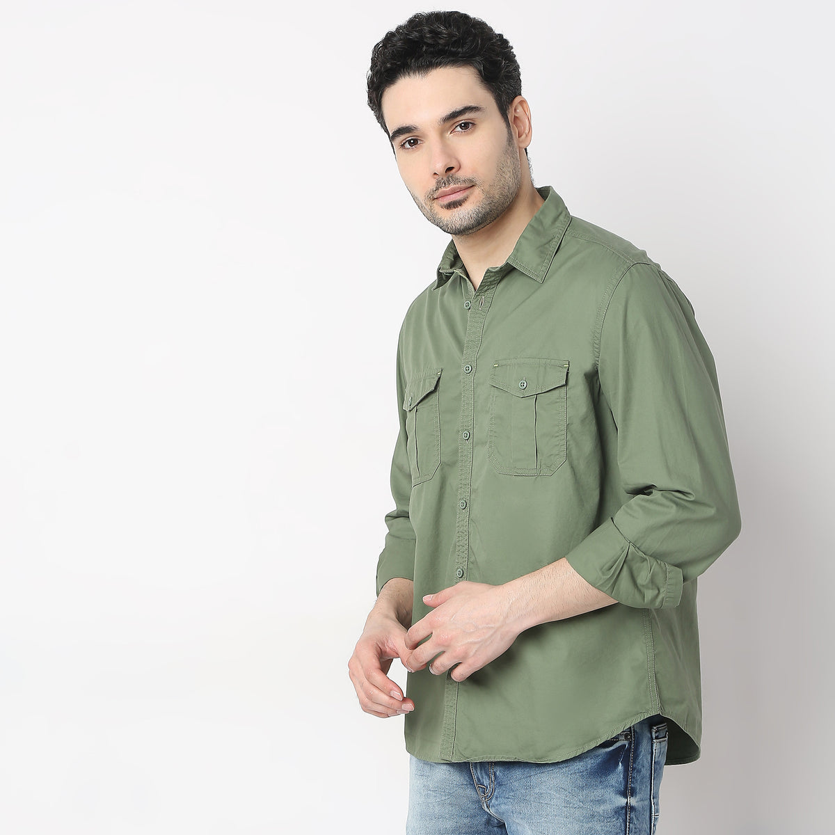 Slim Fit Solid Shirt