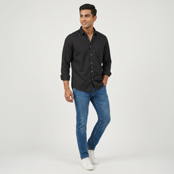 Cotton Solid High Rider Shirt