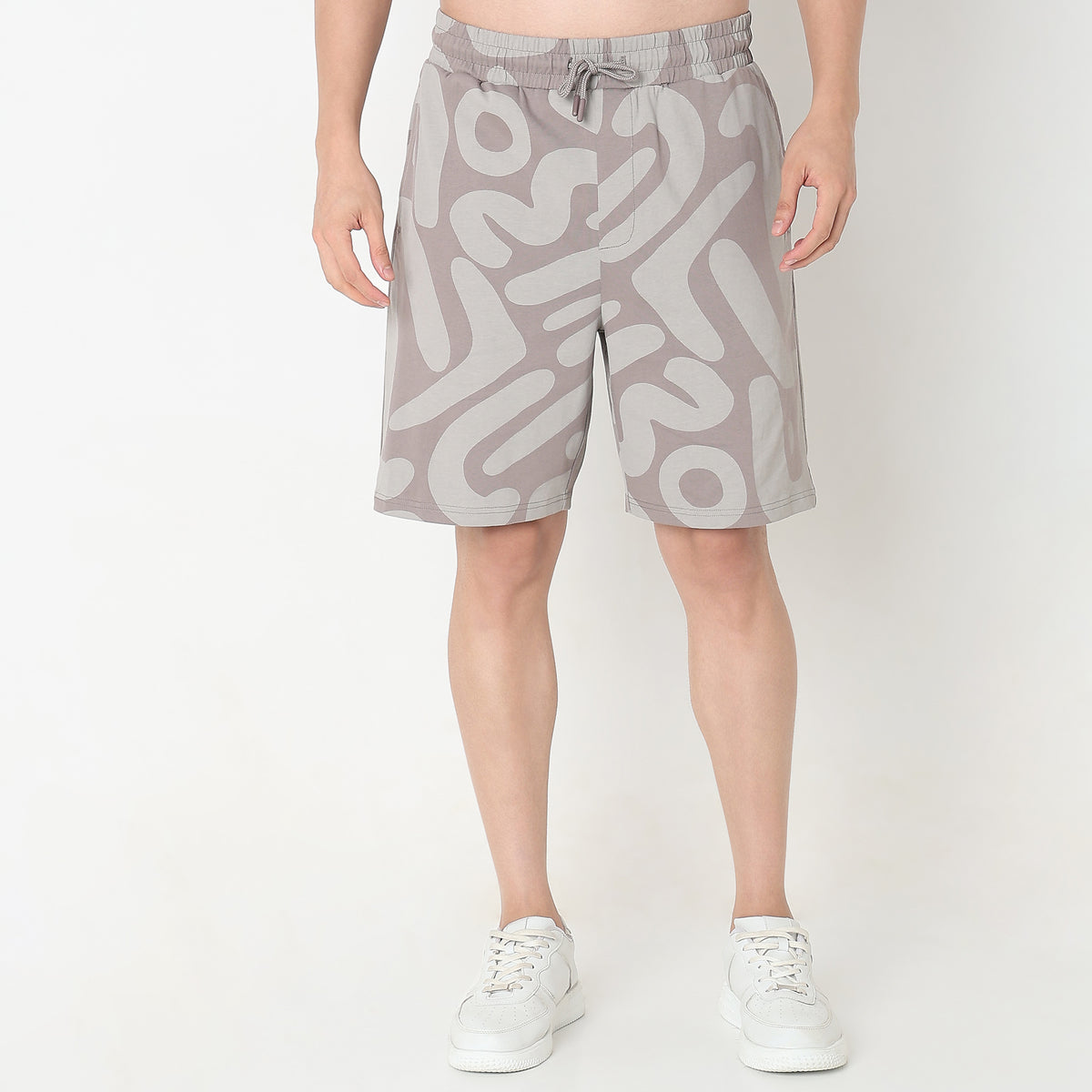 Regular Fit Printed Mid Rise Shorts