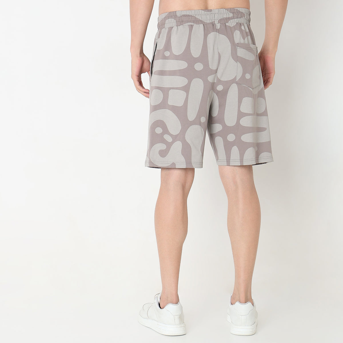 Regular Fit Printed Mid Rise Shorts