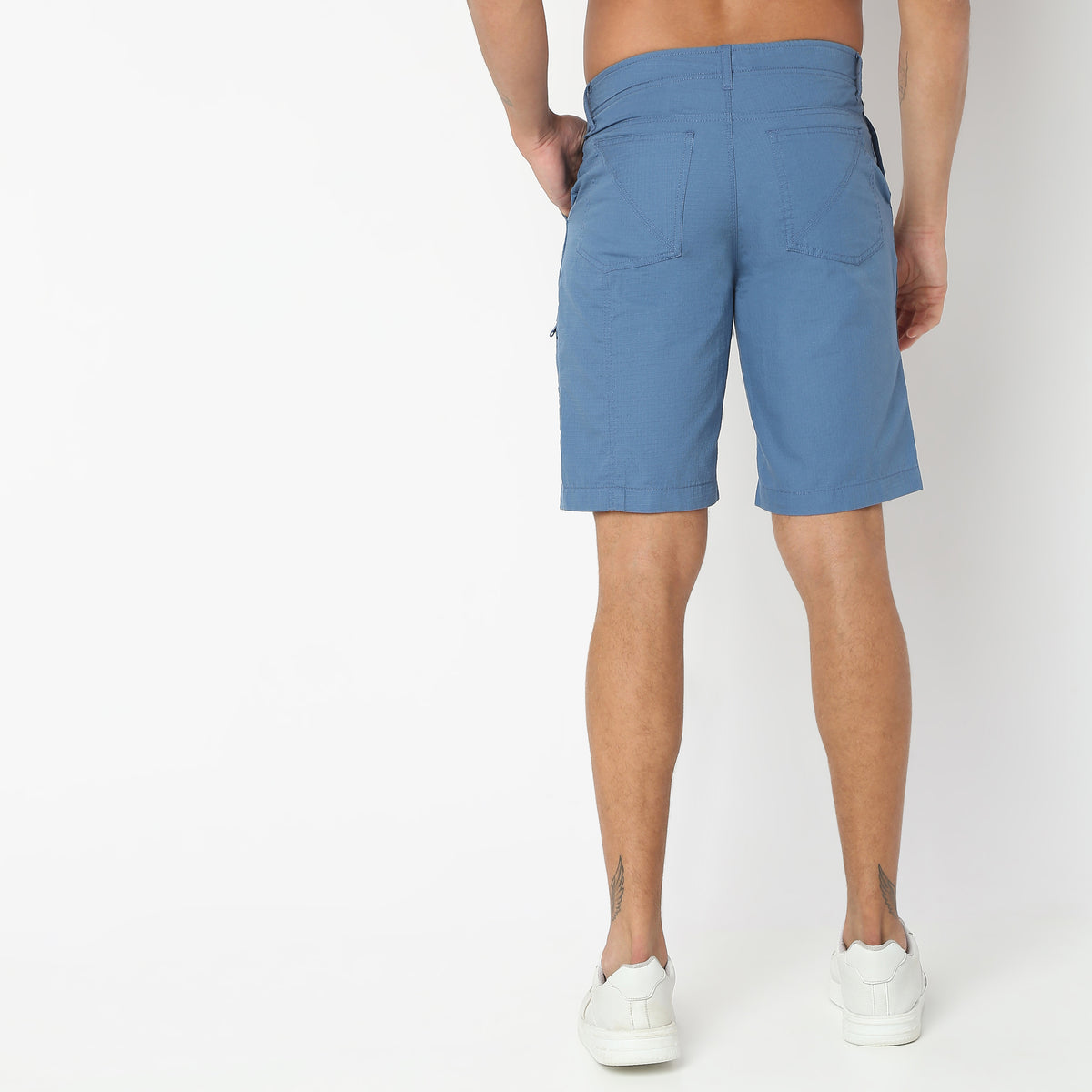 Regular Fit Solid Mid Rise Shorts