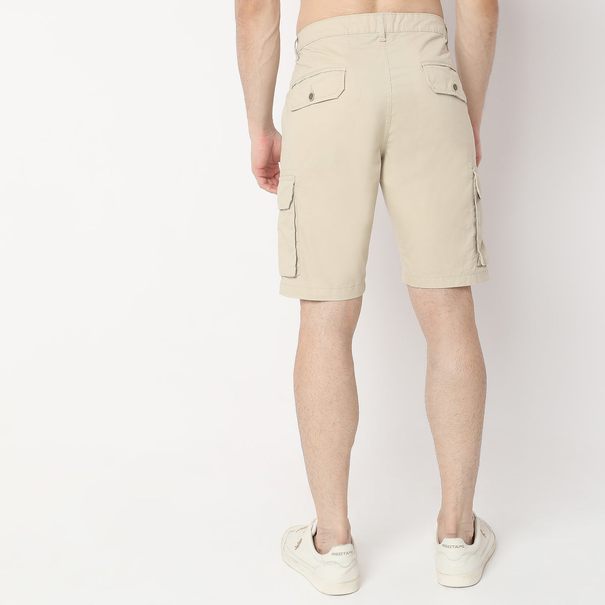 Regular Fit Solid Mid Rise Shorts