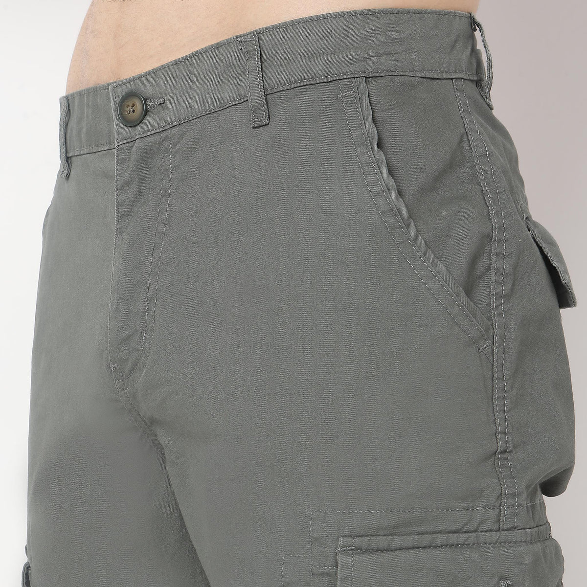 Regular Fit Solid Mid Rise Shorts