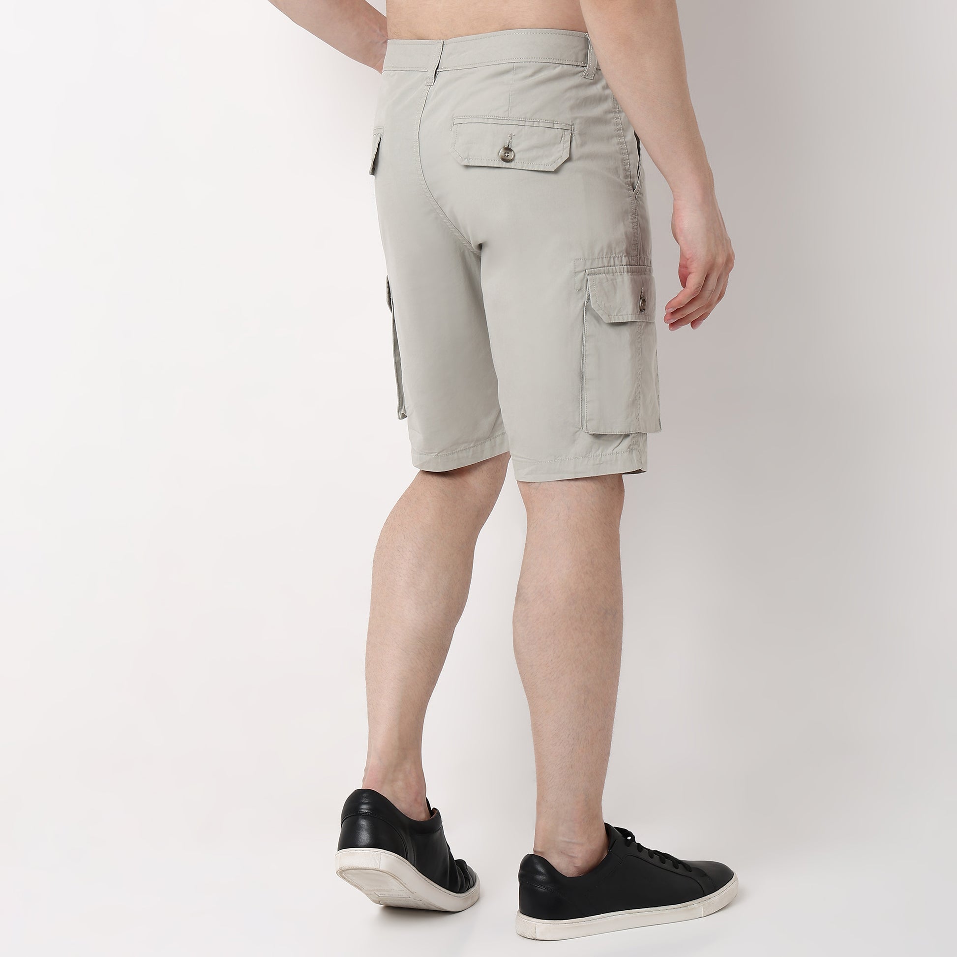 Cotton Heavy Duty Regular Fit Shorts With Stitch Details