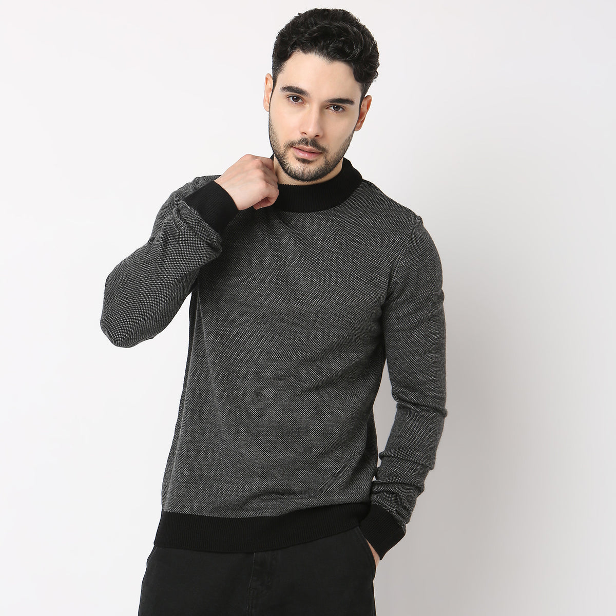 Regular Fit Solid Sweater