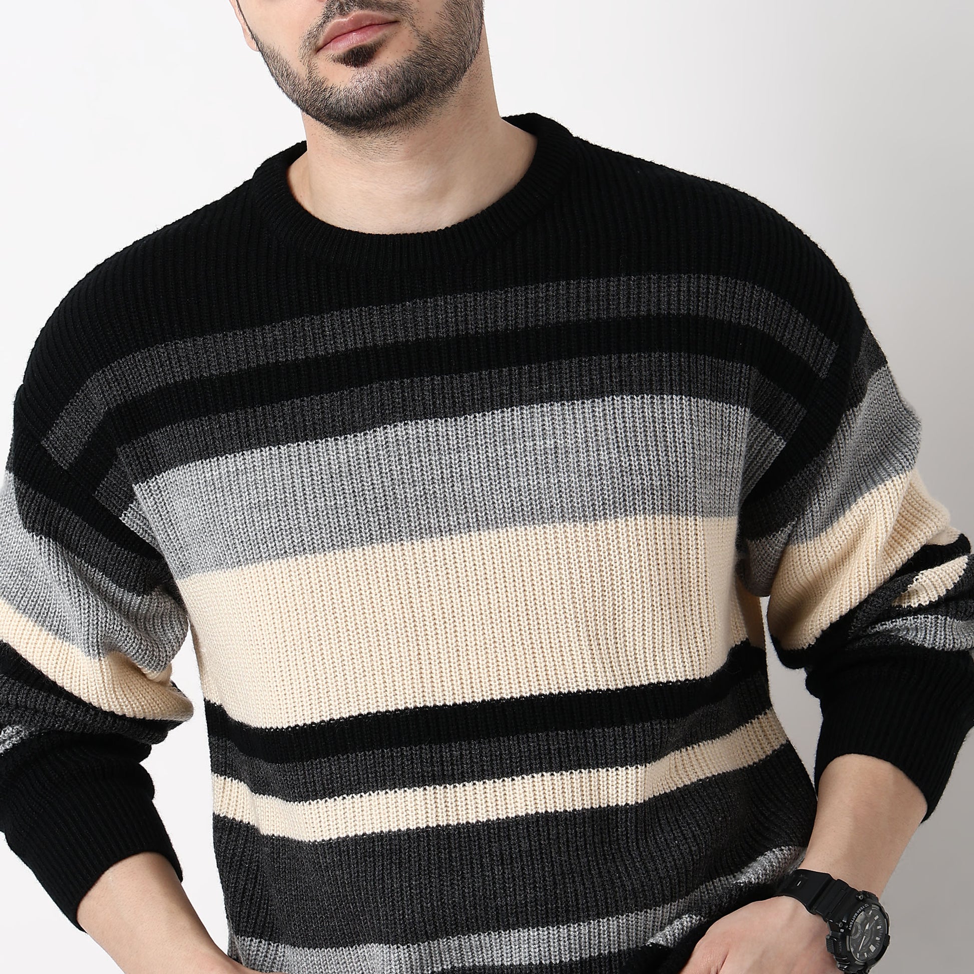 Oversize Winter Edit Striped Sweater
