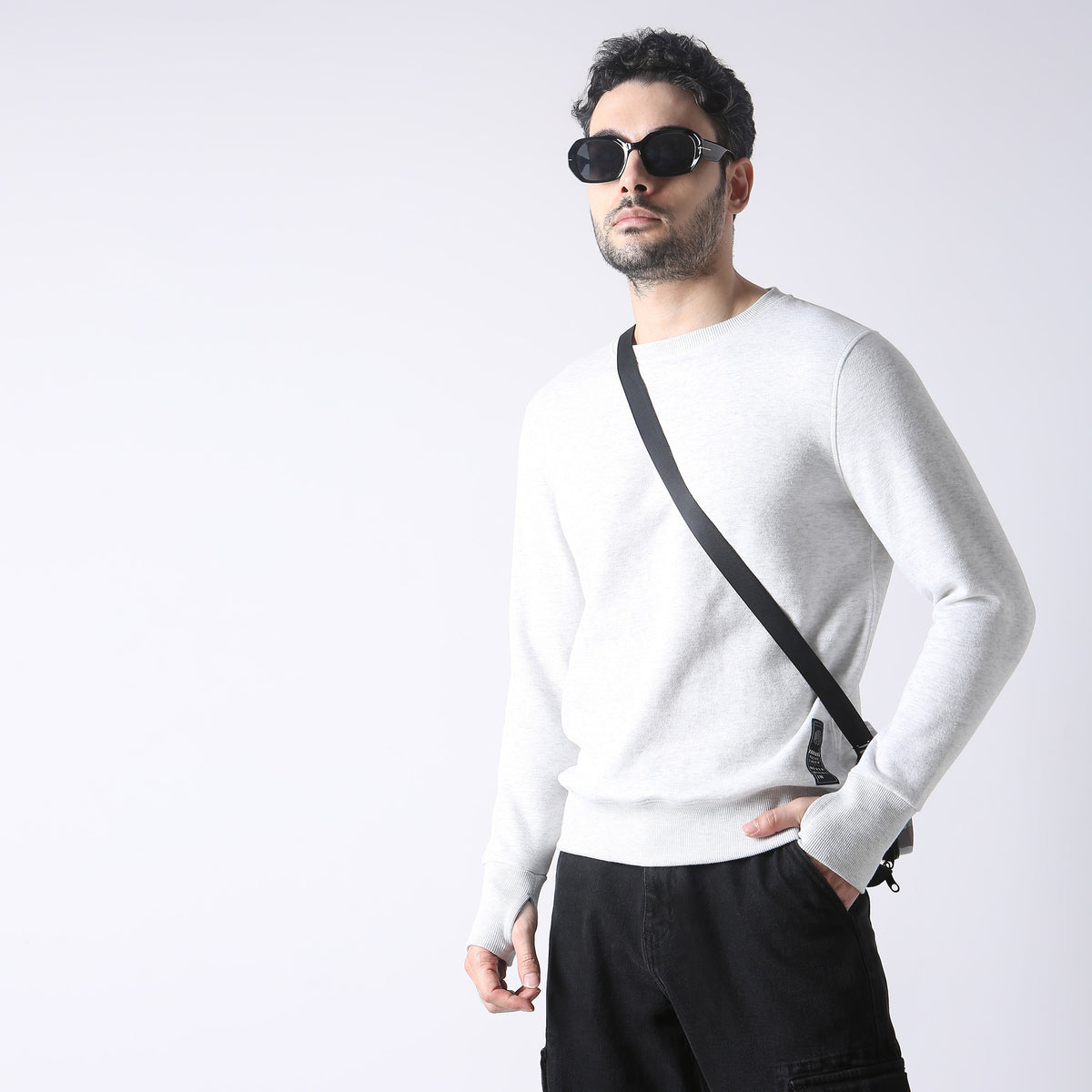 Regular Fit Solid Sweat Tees