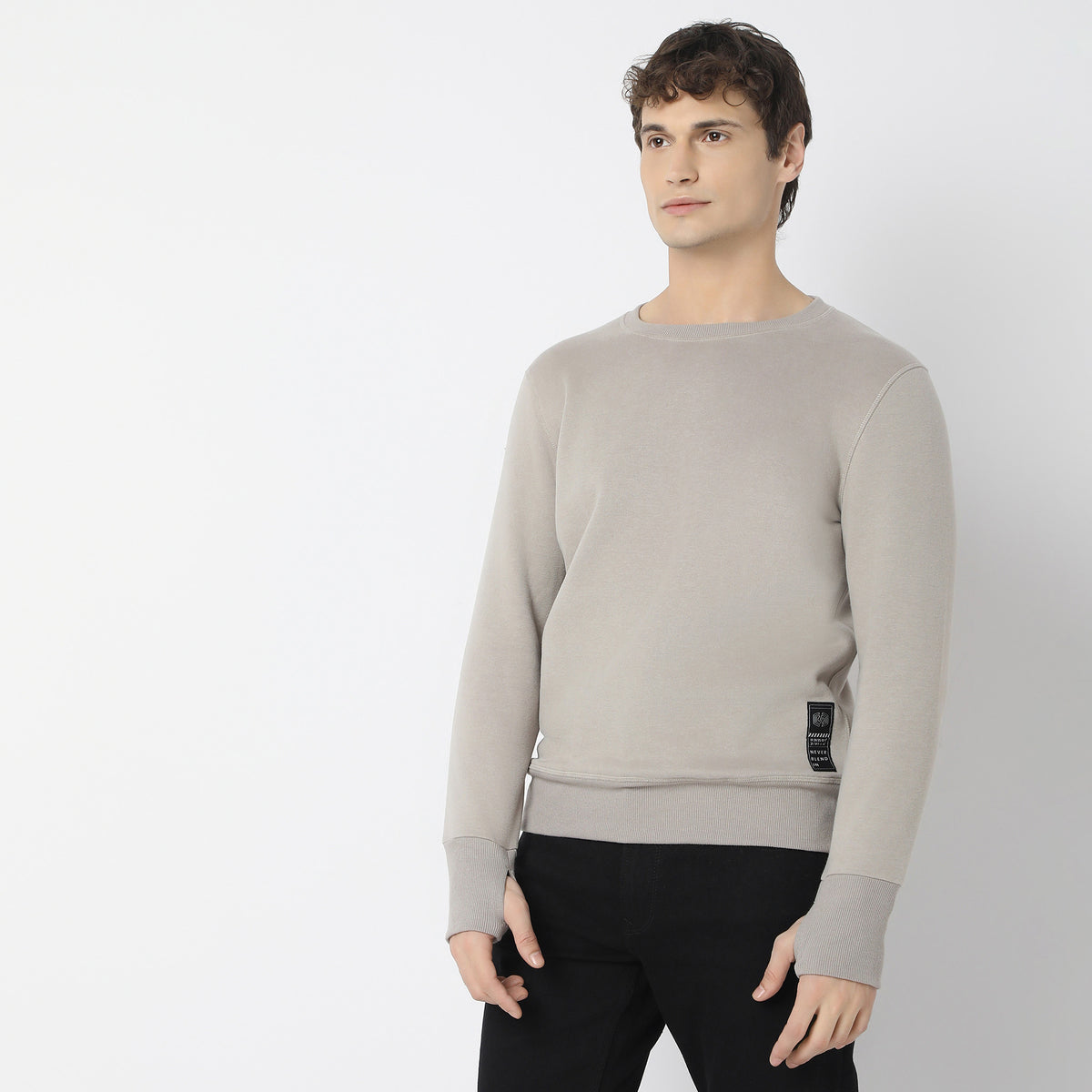 Regular Fit Solid Sweat Tees