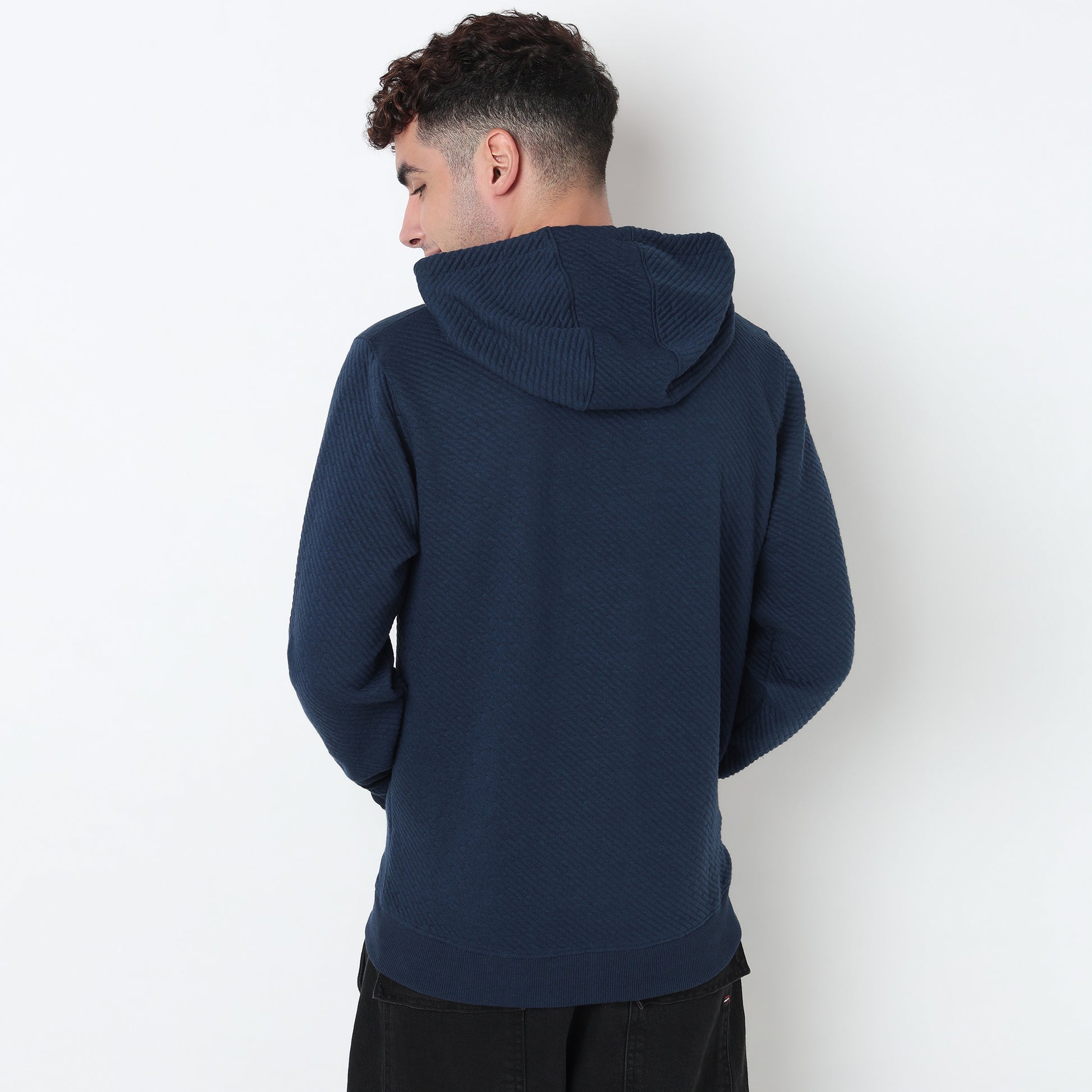Buy Men Regular Fit Quilted Full Sleeve Sweatshirt  - Style Union