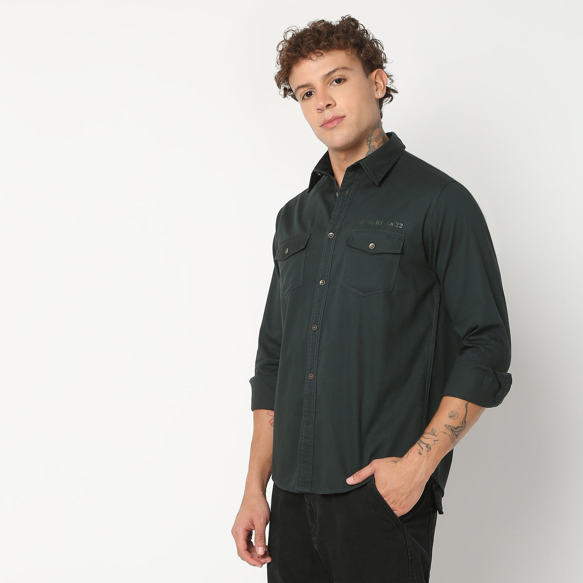 Regular Fit Solid Shirt