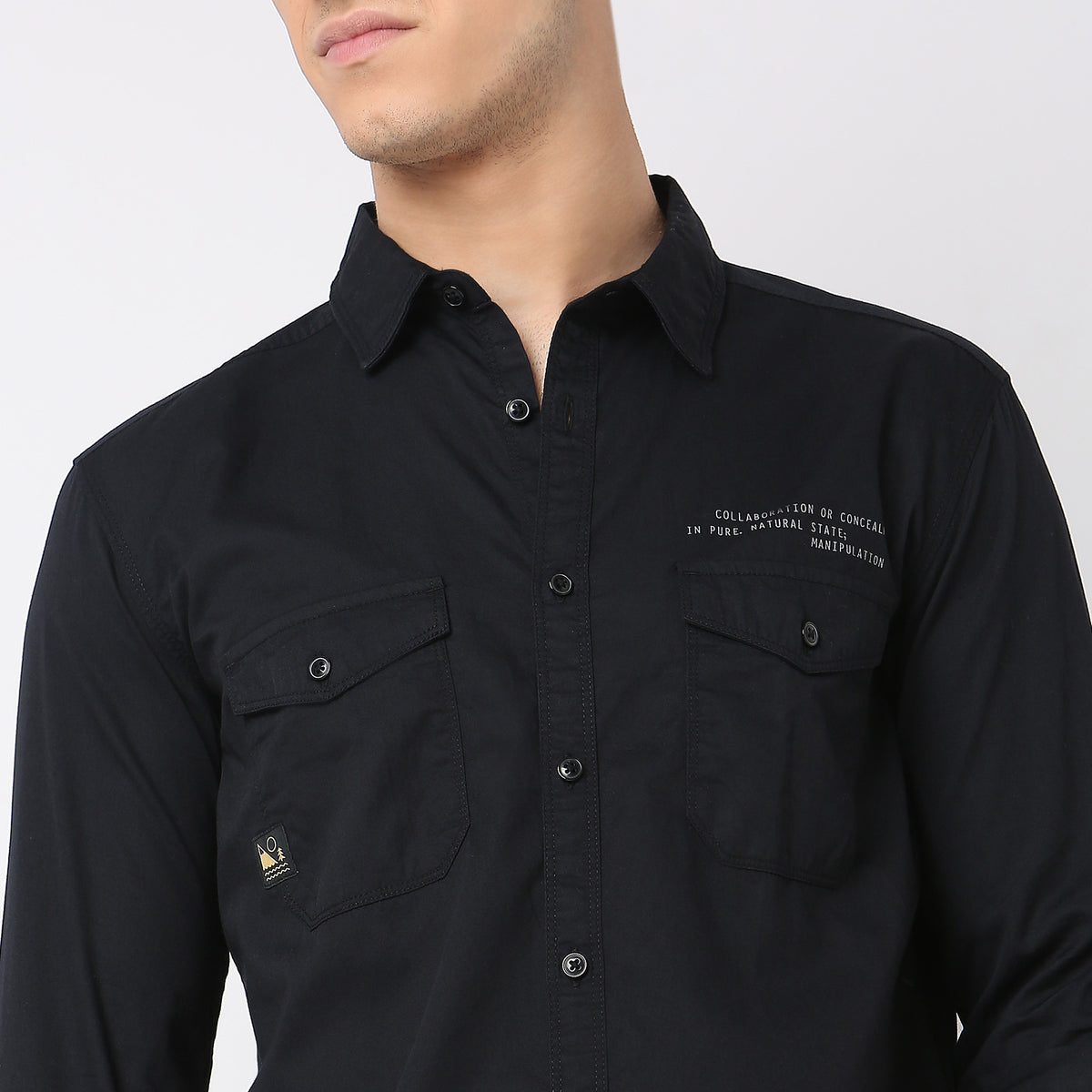 Slim Fit Solid Shirt