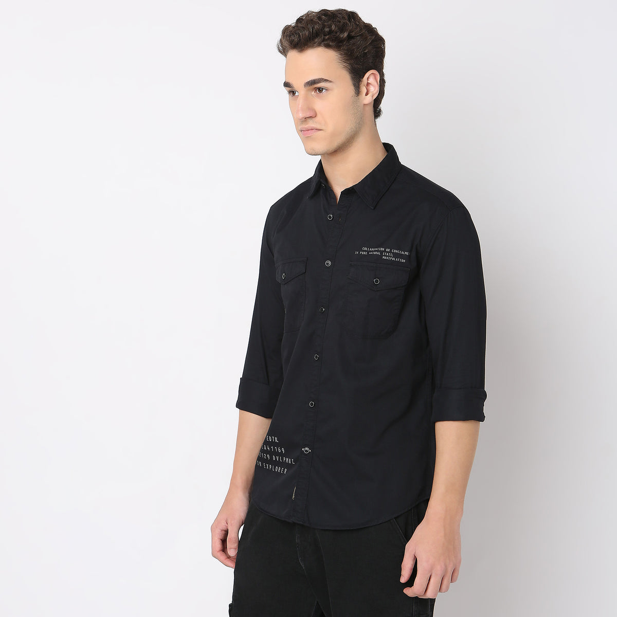 Slim Fit Solid Shirt