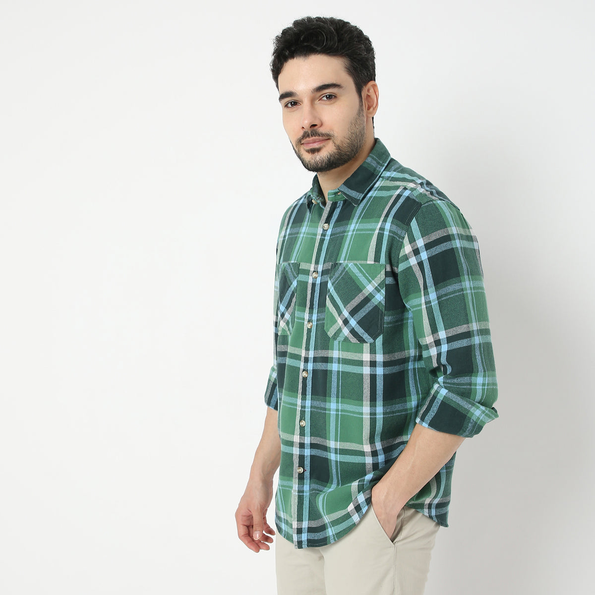 Regular Fit Checkered Lumber Jack Shirt