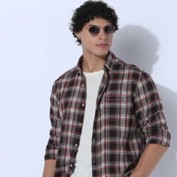 Regular Fit Checkered Shirt Collar Regular Length Shirt