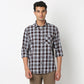 Regular Fit Checkered Shirt Collar Shirt